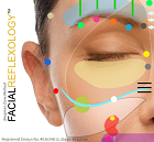 Picture of part of a face with highlighted areas for pressure points.